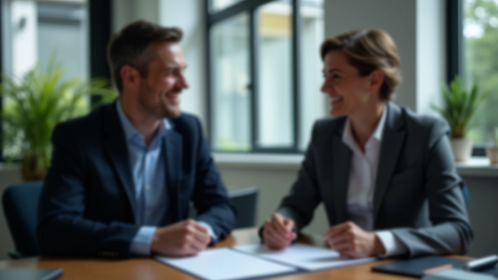 Arbeitgeber und Mitarbeiter besprechen vermögenswirksame Leistungen