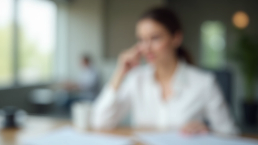 Person sitzt am Schreibtisch und betrachtet Dokumente mit VL-Optionen, nachdenklicher Ausdruck